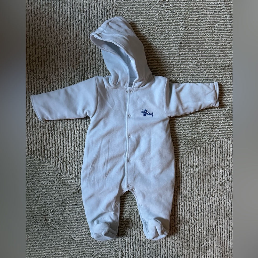 Kissy Kissy Velour Hooded Onesie